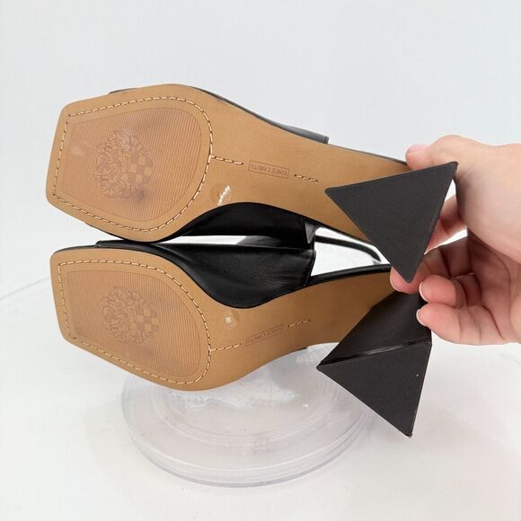 Vince Camuto Avangila Women's Open Toe Leather Heeled Sandal Black Size 6 M - Picture 8 of 15